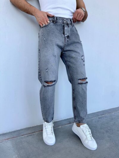 Παντελόνι τζιν loose fit γκρι