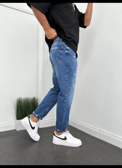 Alternative view of Παντελόνι jean loose fit με εφέ patch