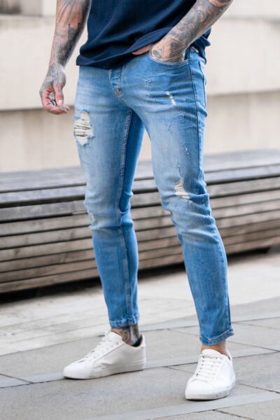 Παντελόνι τζιν slim fit με σκισίματα