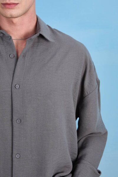 Alternative view of Πουκάμισο γκρι oversized