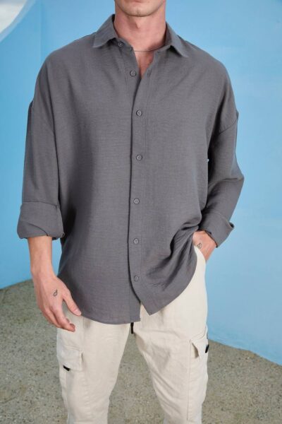 Πουκάμισο γκρι oversized